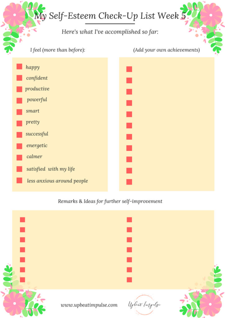 Personal Strength Assessment Printable Self Esteem Worksheet