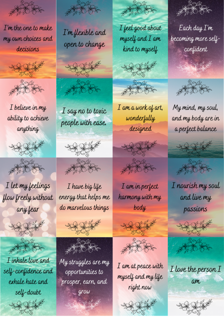 Free Printable Self Affirmation Cards Pdf